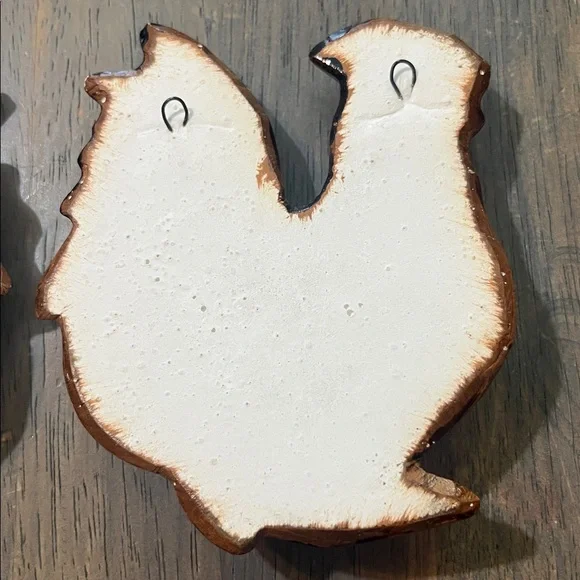 VINTAGE CHALKWARE Brown Chicken/ Rooster Wall Decor Set kitchen decor - Picture 6 of 6